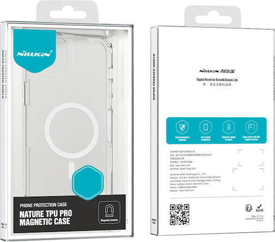 Nillkin Nature Pro Magnetic Задна корица Силикон / Пластмаса Прозрачен (iPhone 15 Pro Max)