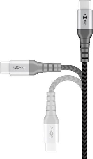 Goobay Braided USB 2.0 Cable USB-C male - USB-C 60W Γκρι 1m 49302