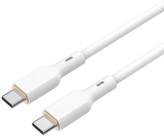 Aukey USB 2.0 Cable USB-C male - USB-C 100W PD Λευκό 1.8m 067154