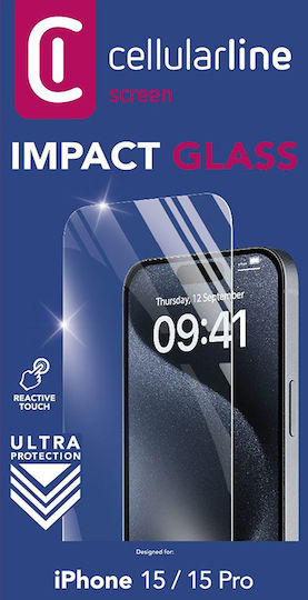 Cellular Line Tempered Glass (IPHONE 15, IPHONE 15 PRO)