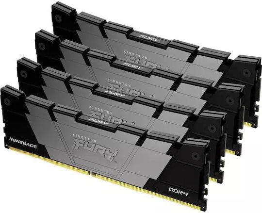 Kingston Fury Renegade DDR4 64GB RAM με 4x16GB Modules και Ταχύτητα 3600 για Desktop