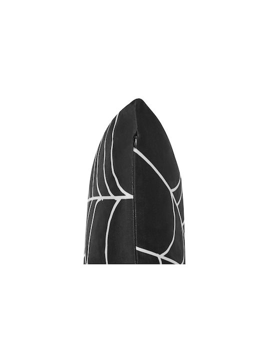 Beliani Μαξιλάρι Καναπέ από Βελούδο Black With White 45x45εκ.