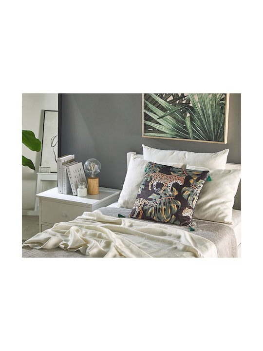 Beliani Sofa-Kissen aus Samt Schwarz 45x45cm