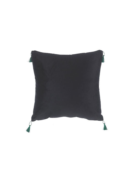 Beliani Sofa-Kissen aus Samt Schwarz 45x45cm