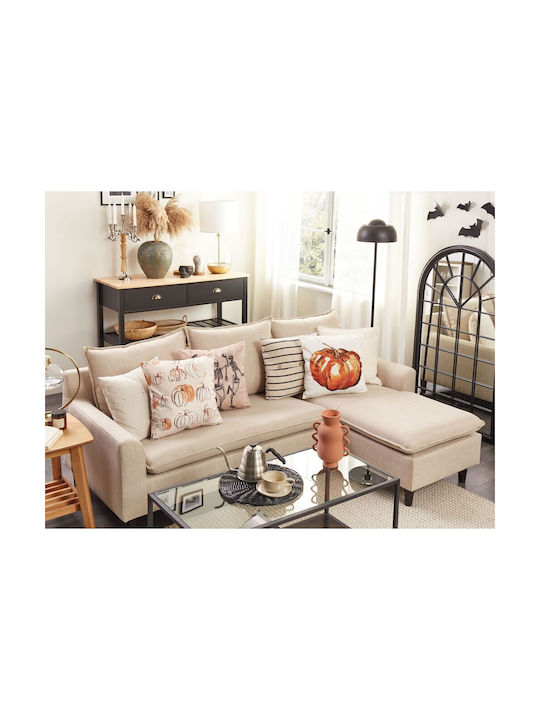 Beliani Διακοσμητική Μαξιλαροθήκη από Βελούδο Beige 45x45εκ.