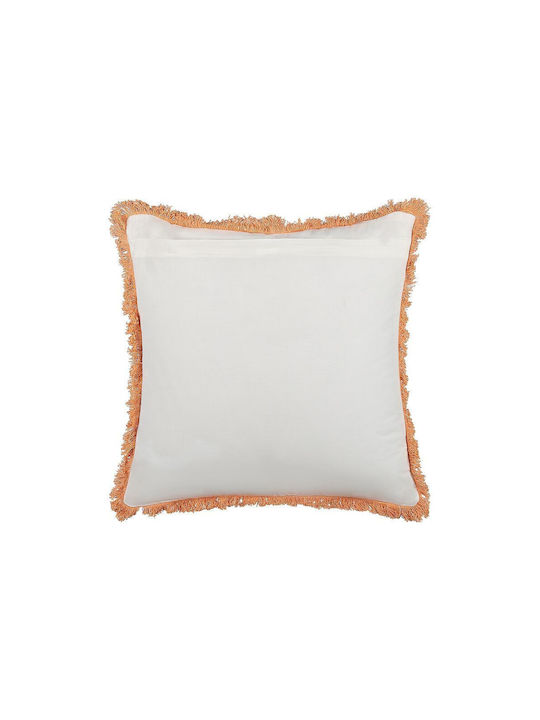 Beliani Perna De Canapea Din 100% Bumbac Alb Și Portocaliu 45x45cm