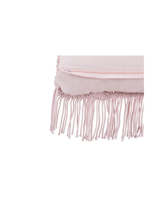 Beliani Μαξιλάρι Καναπέ από 100% Βαμβάκι Pink 40x40εκ.
