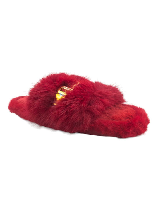 Plato Winter Women's Slippers in Red color