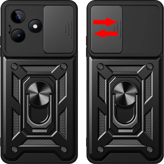 Techsuit Camshield Umschlag Rückseite Kunststoff / Silikon Schwarz (Redmi Note 13 5G -> Redmi Note 13 5G)