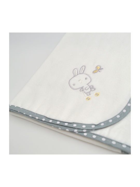 Bunny Bebe Flannel Swaddle Wrap Grey