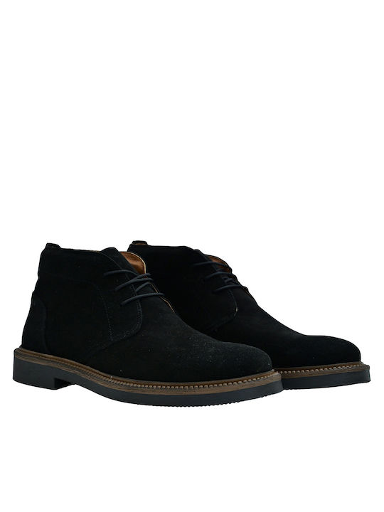 Antonio Shoes Men's Suede Military Boots Black