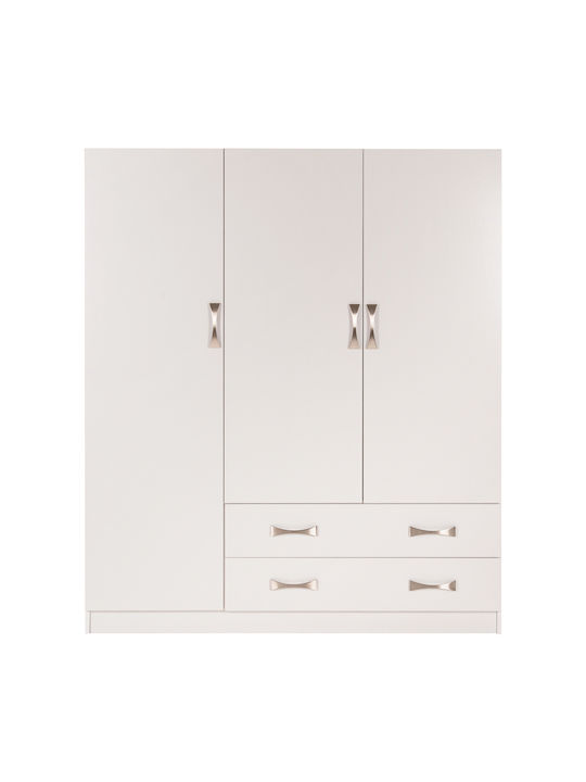 Ușă triplă Dulap de Haine Carly Alb 150x55x180cm