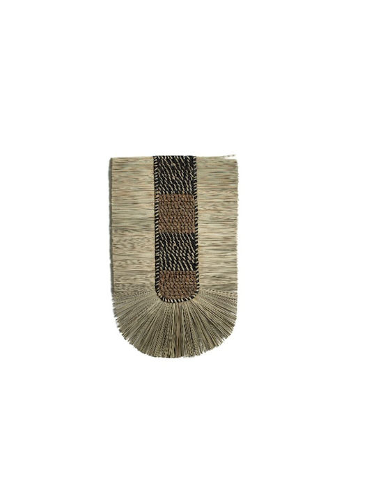 Romimex Wall Decor Black Natural Plant Fibers 46 X 8 X 68 Cm