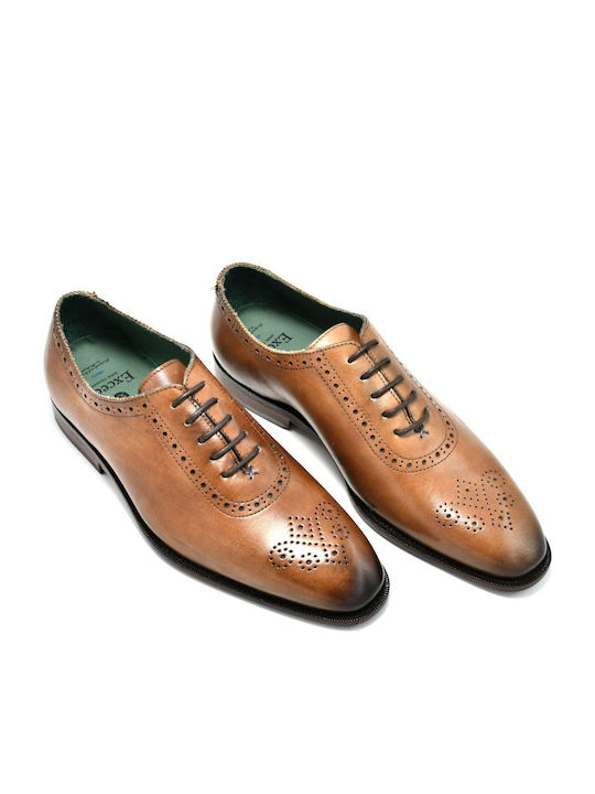 EXCEED Men's Leather Dress Shoes Brown