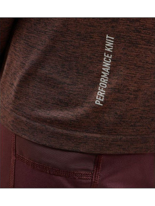 Odlo Essential Seamless Men's Thermal Long-Sleeved Burgundy Shirt