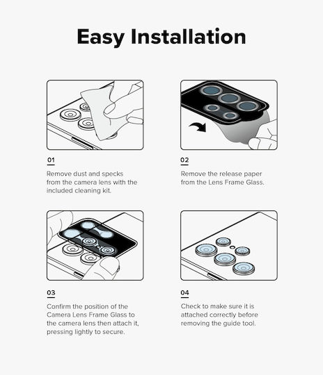Ringke Frame Protector Kameraschutz Gehärtetes Glas Black für das iPhone 16 Pro, iPhone 16 Pro Max