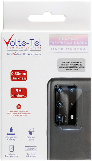 Volte-Tel Glass Cover Προστασία Κάμερας Tempered Glass Ασημί για το Galaxy S24 Ultra