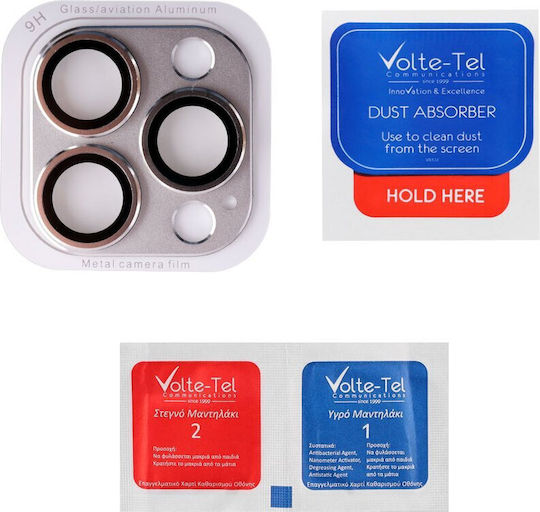 Volte-Tel Electroplating Camera Protection Metal Frame Silver for the iPhone 14 Pro / 14 Pro Max