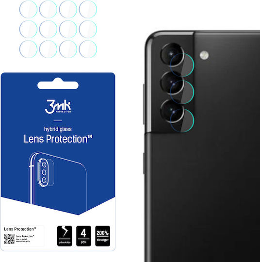 3MK Lens Flexible Glass Προστασία Κάμερας Tempered Glass Διάφανο για το Galaxy S21 5G