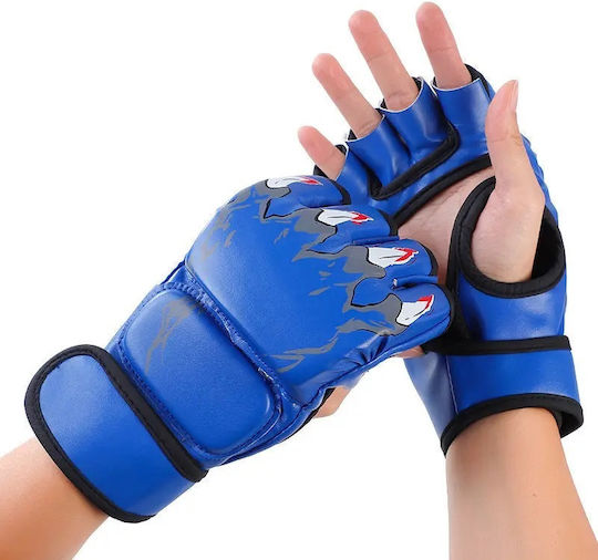 Boxhandschuhe aus Synthetikleder für Sandsack Blau