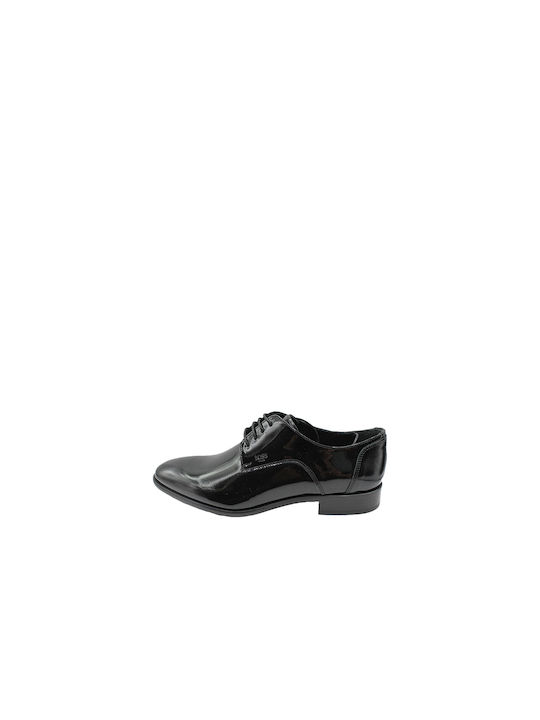 Boss Shoes Δερμάτινα Ανδρικά Σκαρπίνια BLACK-LOUSTRINI