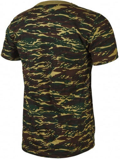 Woodland Κοντομάνικο T-shirt Παραλλαγής Στρατού 100% Βαμβακερό σε Χακί Χρώμα