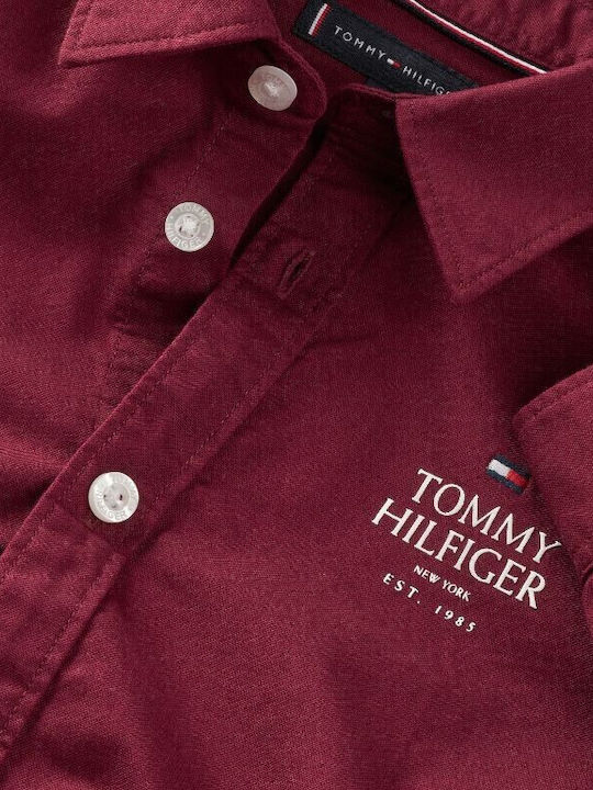 Kids One Color Shirt Long Sleeve Bordeaux