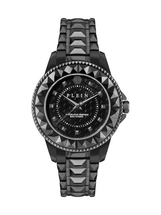 Philipp Plein Watch Battery with Black Metal Bracelet