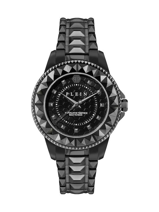 Philipp Plein Rock Couture Ρολόι Μπαταρίας με Μεταλλικό Μπρασελέ