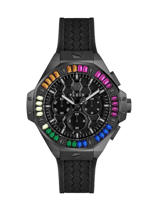 Philipp Plein Uhr Batterie mit Kautschukarmband Philipp Plein Uhr Batterie mit Kautschukarmband