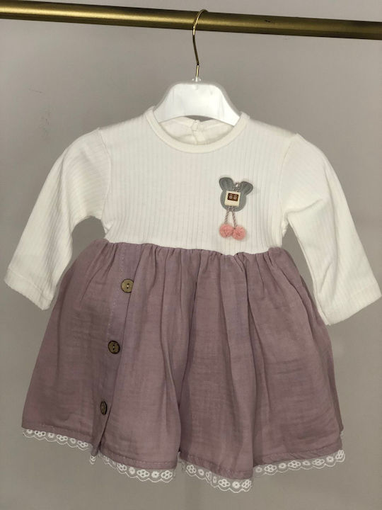 MiniLay Kids Dress Long Sleeve Purple