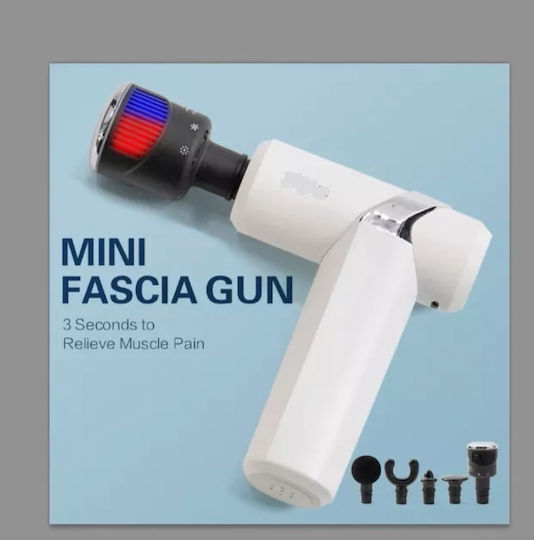 Pistol de Masaj Mini Fără Fir cu 5 Trepte Compresie Cald-Rece King Relax Alb