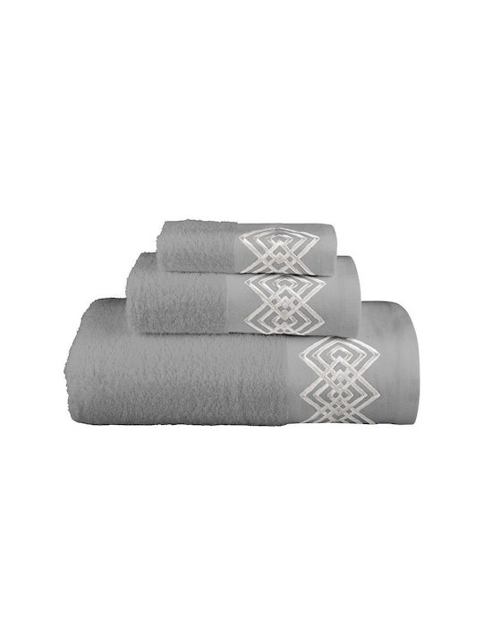 Borea 3pc Bath Towel Set Diamond Grey