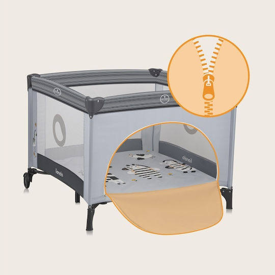 Lionelo Bonnie Playpen with Mattress Gray Stone 100x100cm