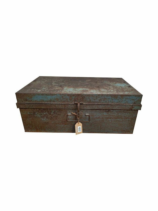 Decorative Trunk Alexandra House Living Brown Iron Craft Style 45 X 30 X 76 Cm