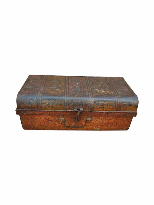 Decorative Trunk Alexandra House Living Brown Iron Craft Style 33 X 25 X 61 Cm