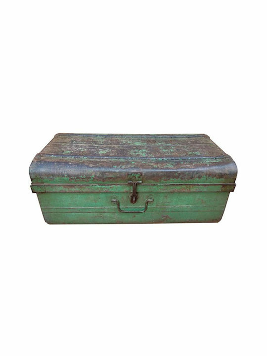 Decorative Trunk Alexandra House Living Green Iron Craft Style 41 X 32 X 74 Cm