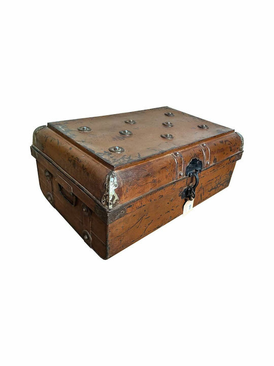 Decorative Trunk Alexandra House Living Brown Iron Craft Style 41 X 27 X 62 Cm