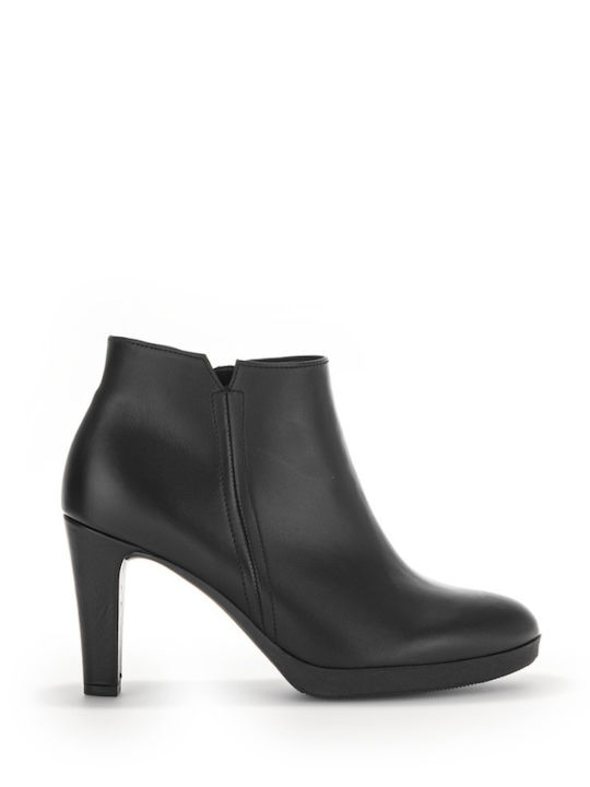 Leder Stiefeletten Damen Schwarz