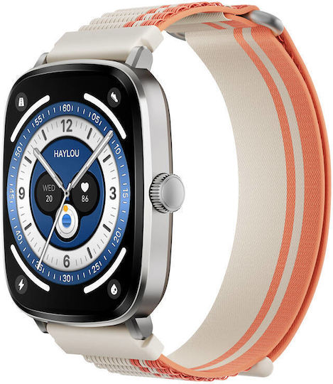 Haylou RS5 50mm Smartwatch με Παλμογράφο (Ασημί)