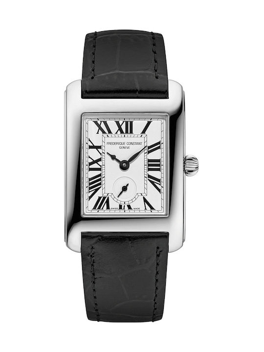 Frederique Constant Ρολόι με Μαύρο Δερμάτινο Λουράκι FC-235S2C6