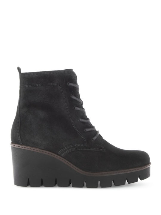 Ghete dama de piele cu Platformă negru