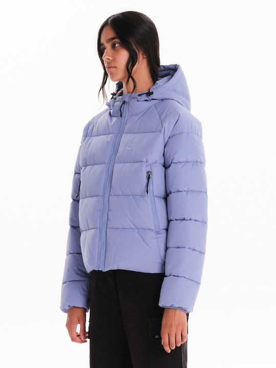 Emerson Kurz Damen Puffer Jacke für Winter Lila