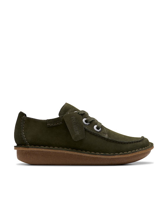 Clarks Damen Sneakers Dark Green Suede