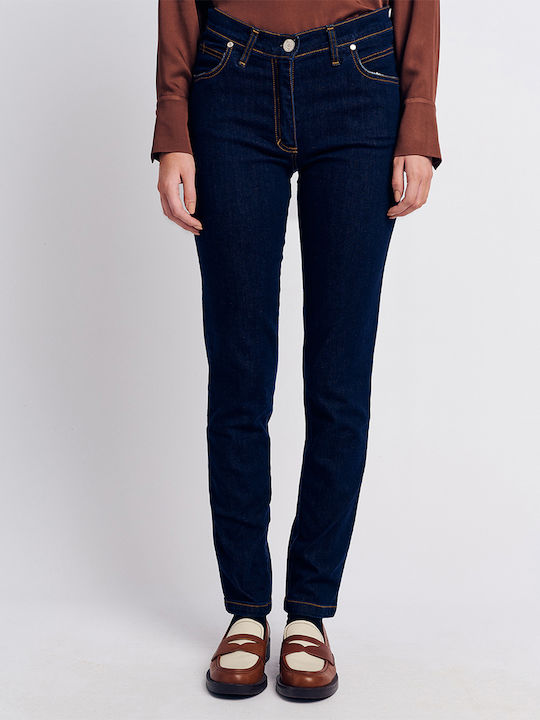 Forel Hoch tailliert Damenjeanshose in Schlanker Passform Blue Denimdarkblue