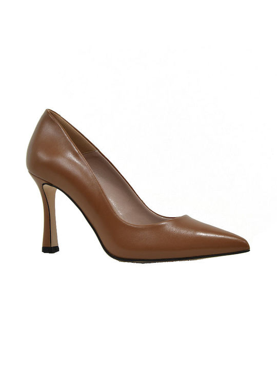 Fardoulis Leather Tabac Brown Heels