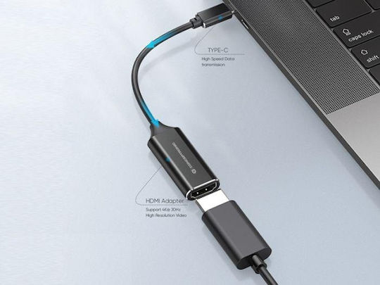 Conceptronic Конвертор USB-C мъжки към HDMI женски Черен 1бр ABBY03B