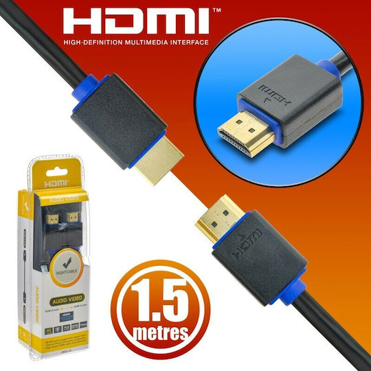 MrCable HDMI 1.4 High Speed 1080p 120Hz Cable HDMI Male - HDMI Male 1.5m Black