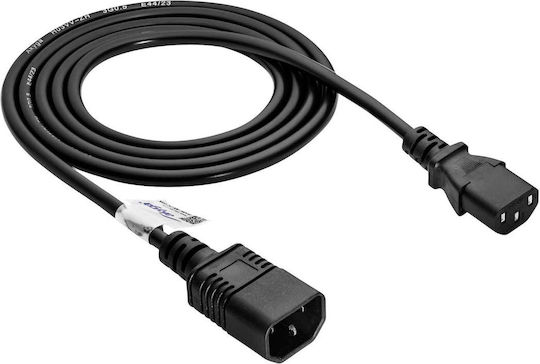 Akyga IEC C13 - IEC C14 Cable 1.8m Μαύρο AK-PC-03C