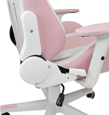 White Shark Gaming Chair with Adjustable Arms Pink